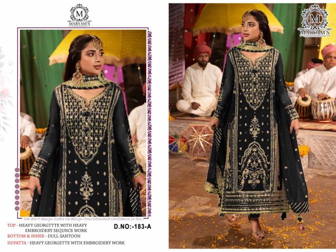 Maryams 183 Embroidered Georgette Pakistani Suits Wholesale Price In Surat
